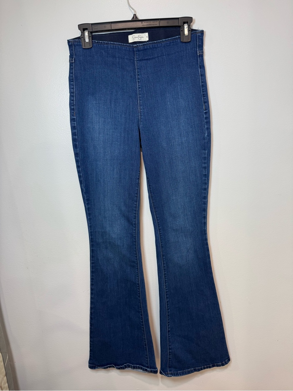 Jessica Simpsom Women's Size 28 Pull-on Flare Jeans Blue Denim Stretch High Rise - Picture 4 of 16